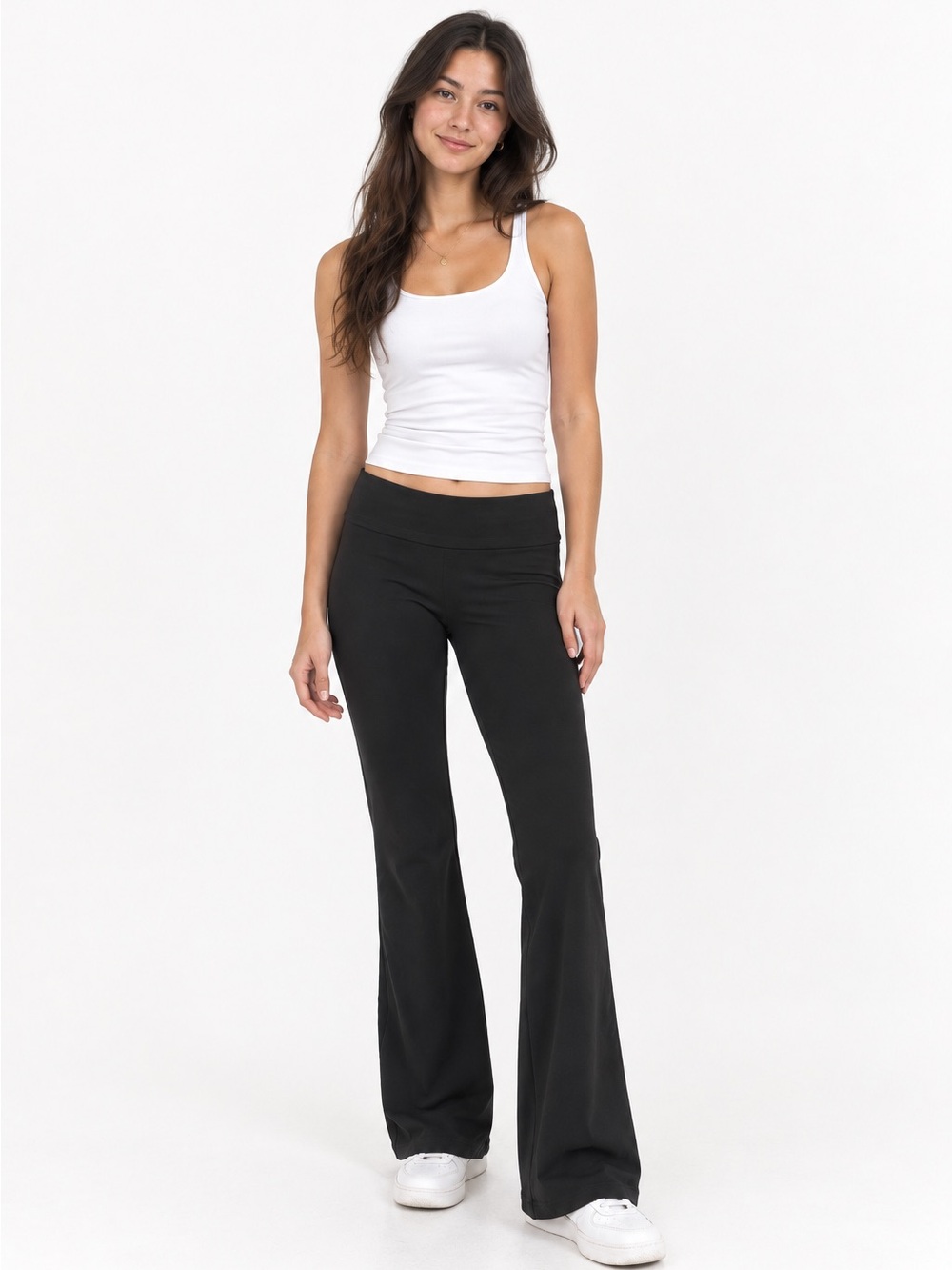 Black Victoria’s Secret Fold-Over Waist Flare Yoga Pants
